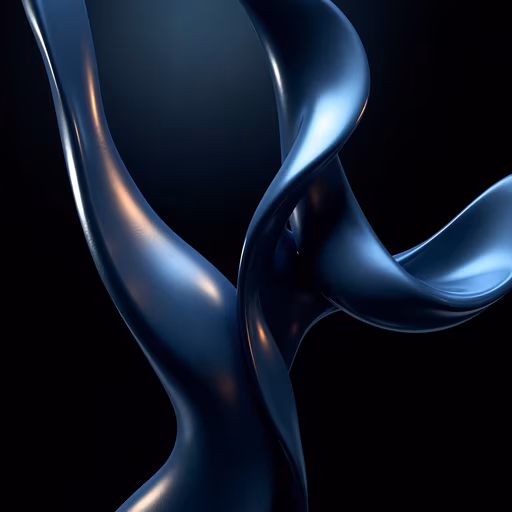 Abstract Blue Curves