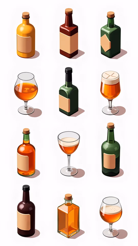 Alcoholic Beverages Illustration