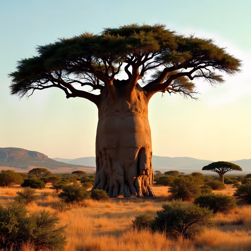Baobab Tree at Sunset