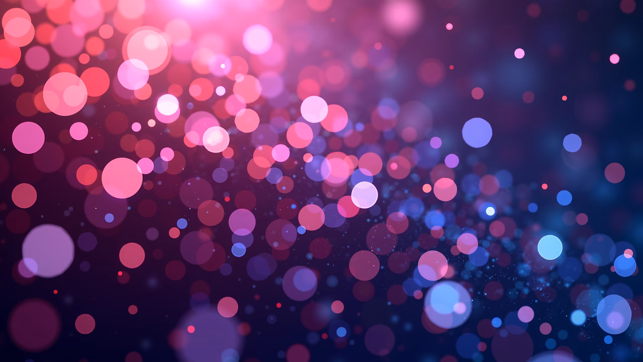 Vibrant bokeh lights against a dark background, creating a magical and tranquil atmosphere.