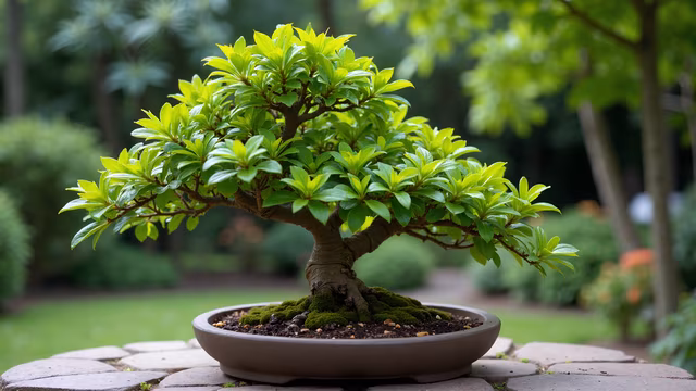 Bonsai Tree in Serene Garden