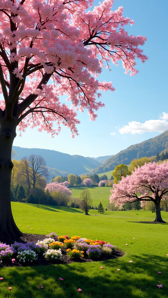 Cherry Blossom Landscape