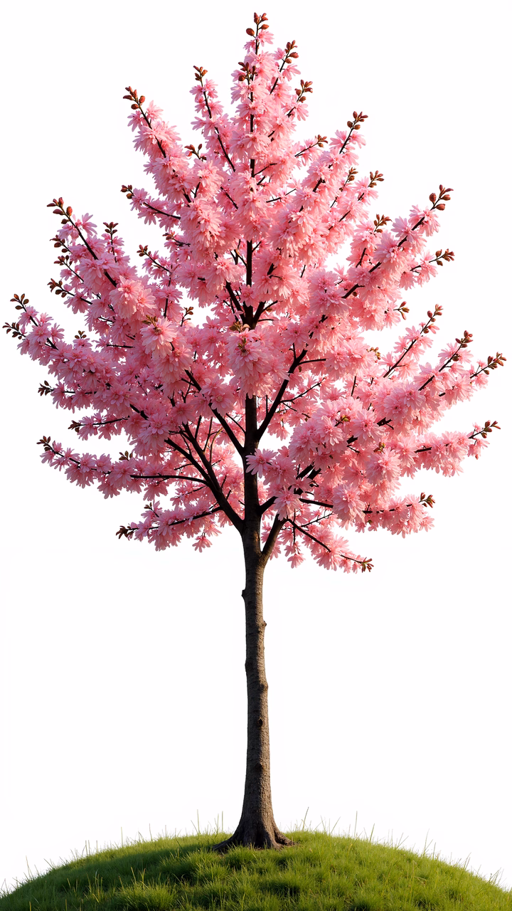 A blossoming cherry tree set against a clear sky, symbolizing renewal and beauty.