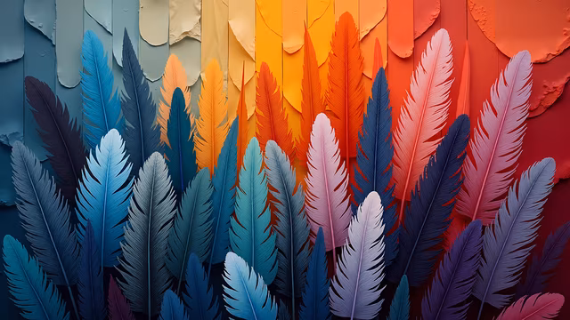 Colorful Feather Illustration
