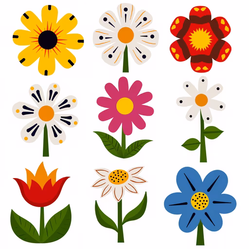 Colorful Flowers Illustration