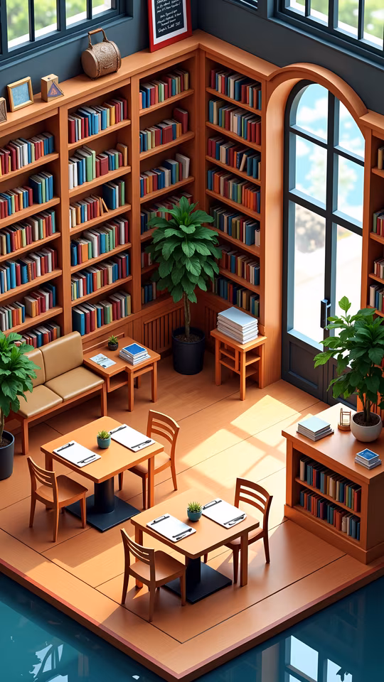 Cozy Library Illustration