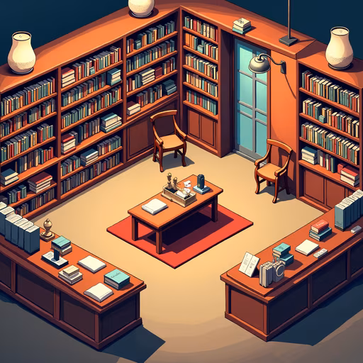Cozy Library Illustration
