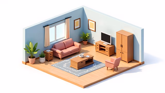 Cozy Living Room Illustration