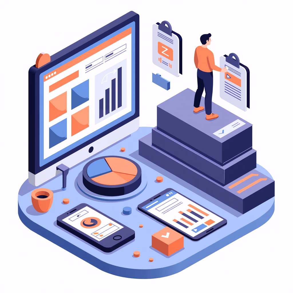 Vibrant data analysis illustration focusing on precision and modern business.