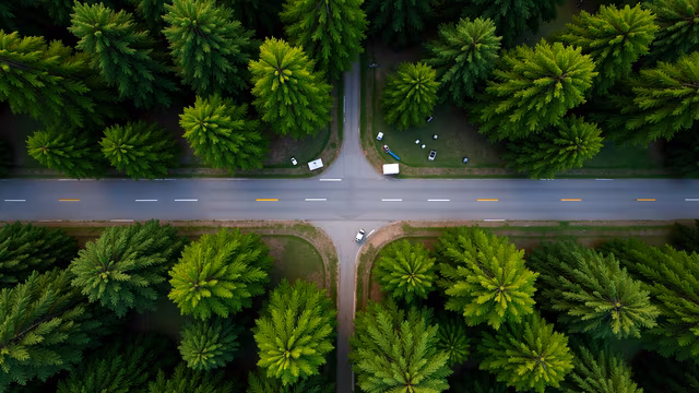 Forest Road Aerial View