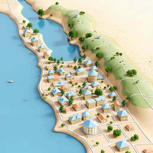 Isometric Coastal Village