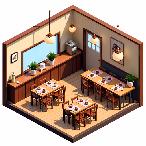 Isometric Restaurant Interior