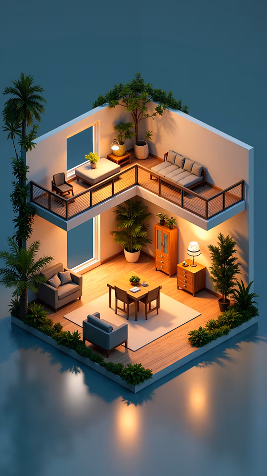 Isometric Tropical Living Space