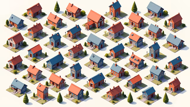 Isometric Village Illustration