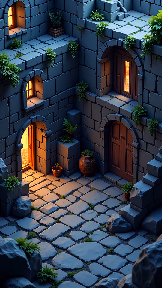 Medieval Courtyard Illustration