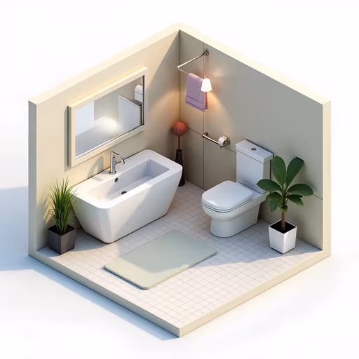 Minimalist Bathroom Illustration