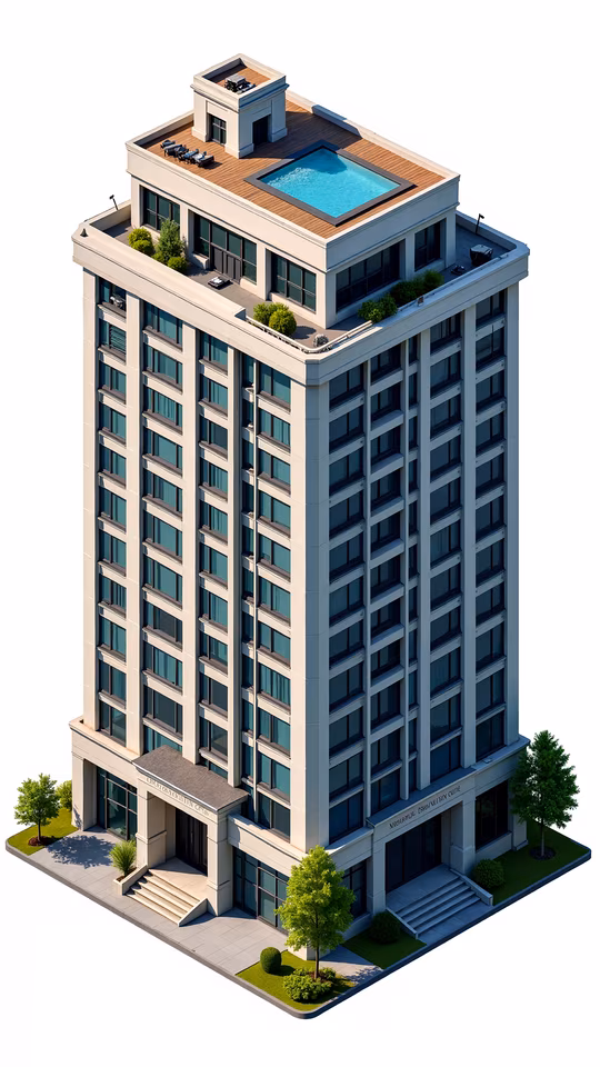 Modern Apartment Building Illustration