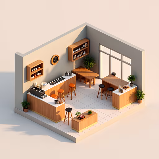Modern Coffee Shop Illustration