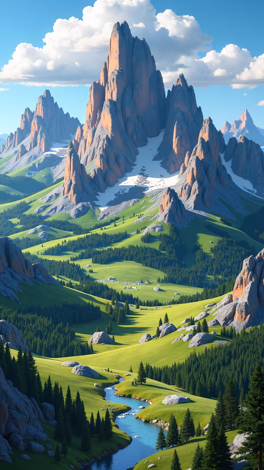 Mountain Landscape Illustration