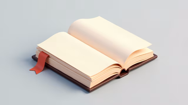 Open Book with Bookmark