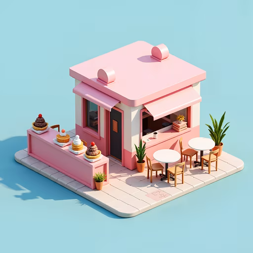 Pastel Pink Bakery Illustration