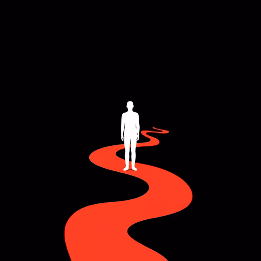 Red Path Silhouette