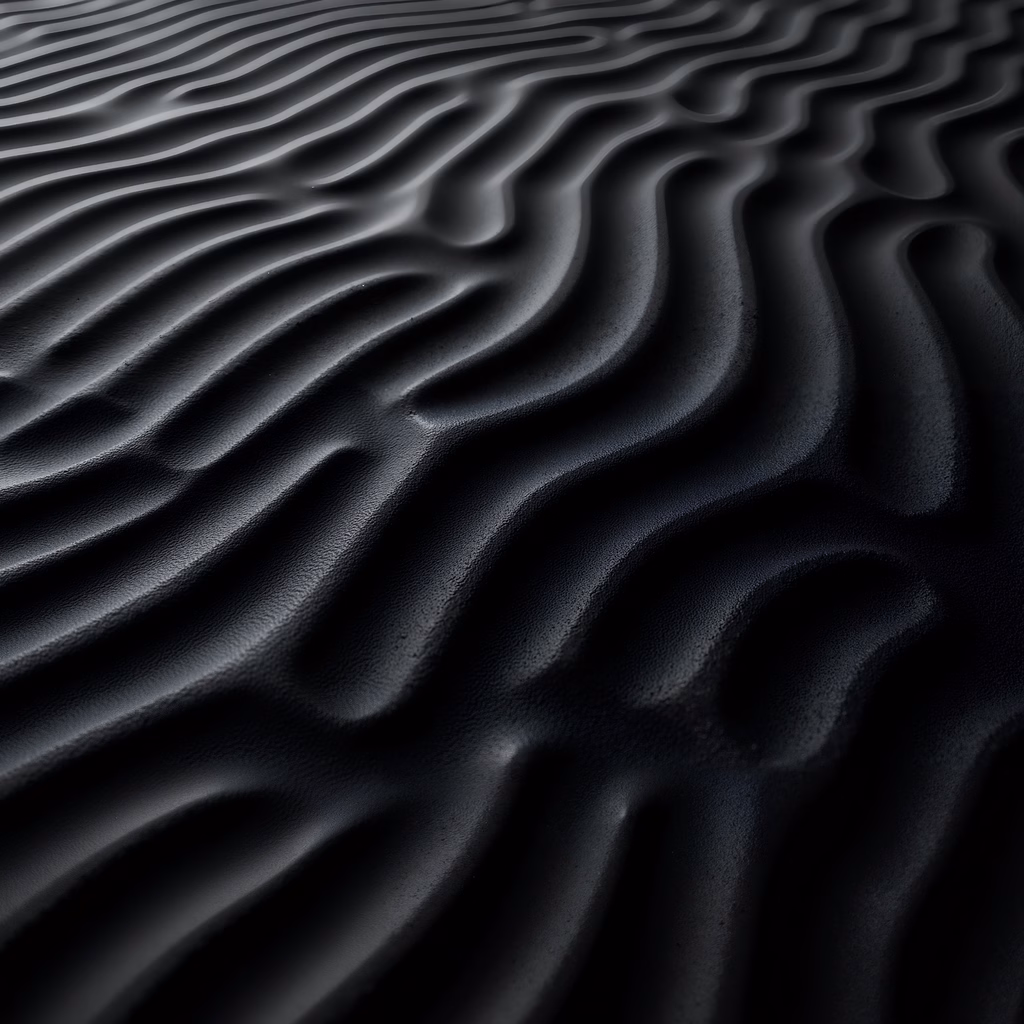 Monochrome abstract illustration featuring wavy textures and smooth gradients.