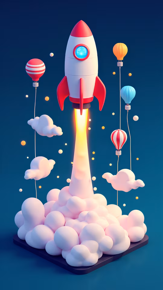 Rocket Launch Illustration