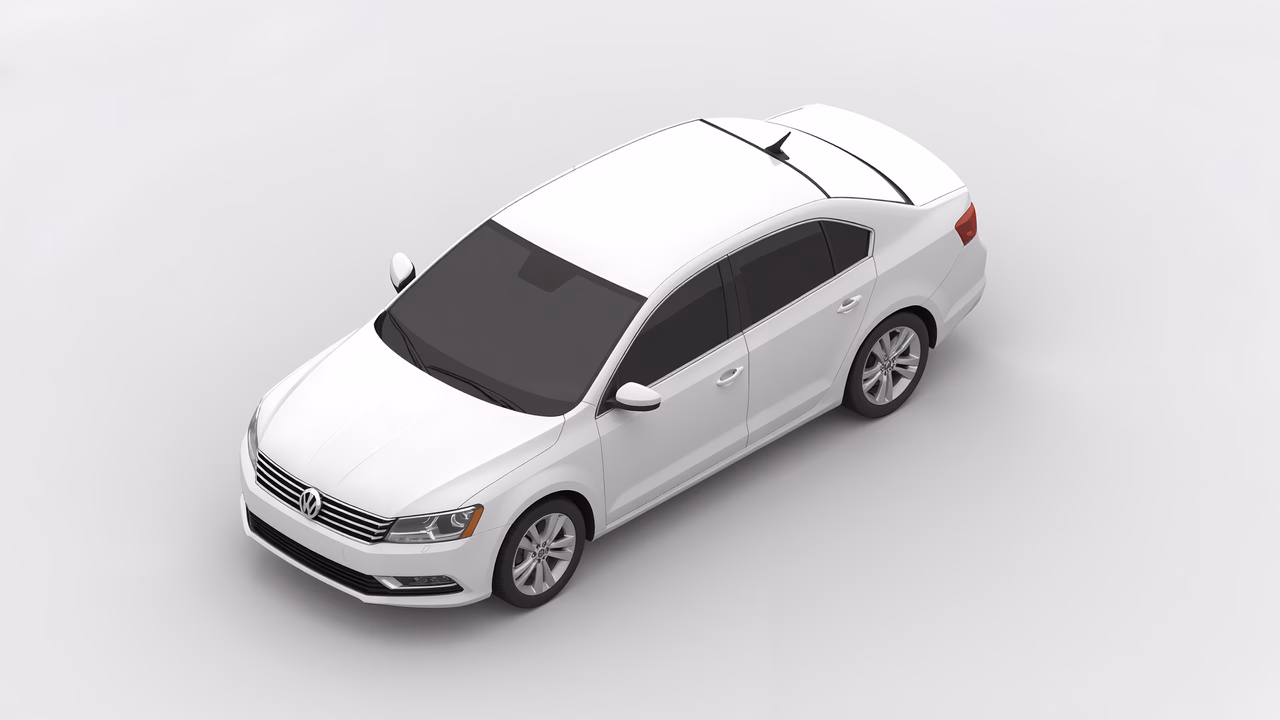 Minimalist white sedan illustration highlighting design and elegance.
