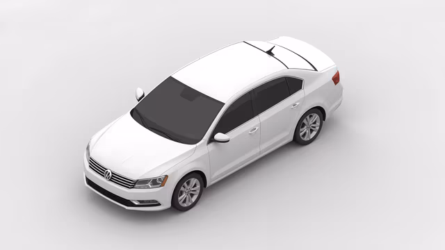 White Volkswagen Sedan Illustration