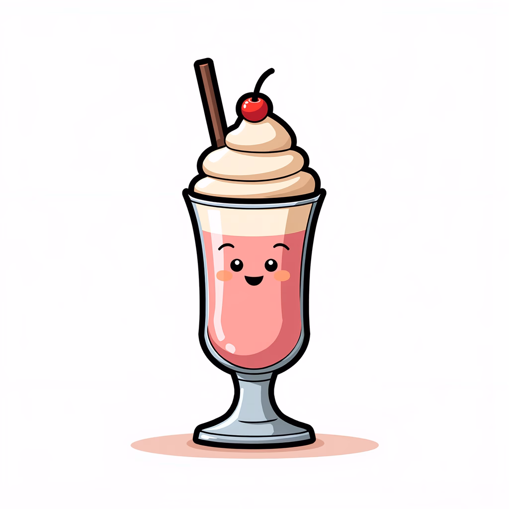 A cute milkshake with a smiling face, perfect for a sweet treat!