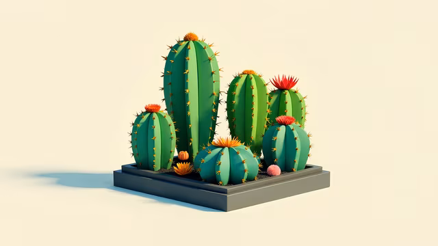 Colorful Cacti Illustration