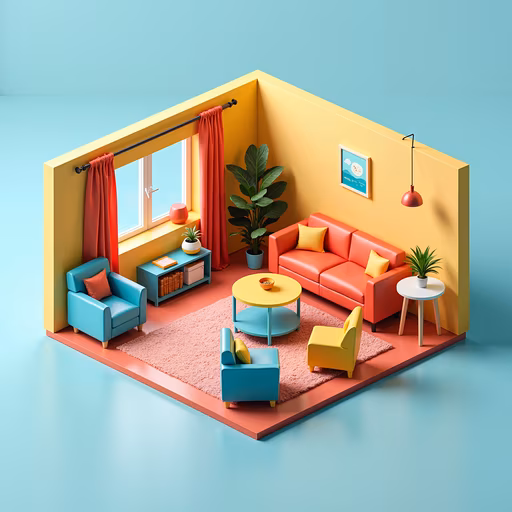 Colorful Miniature Living Room
