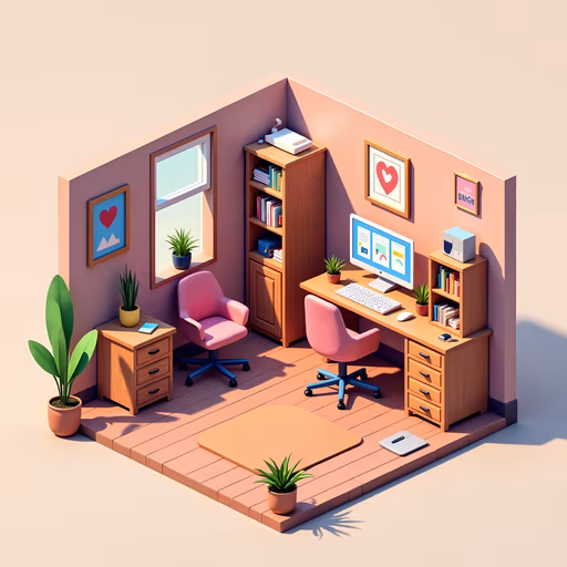 Cozy Home Office Illustration