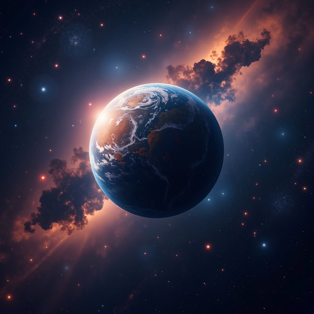 A breathtaking view of Earth from space, featuring vibrant colors and cosmic beauty.