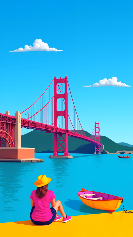 Golden Gate Bridge Illustration