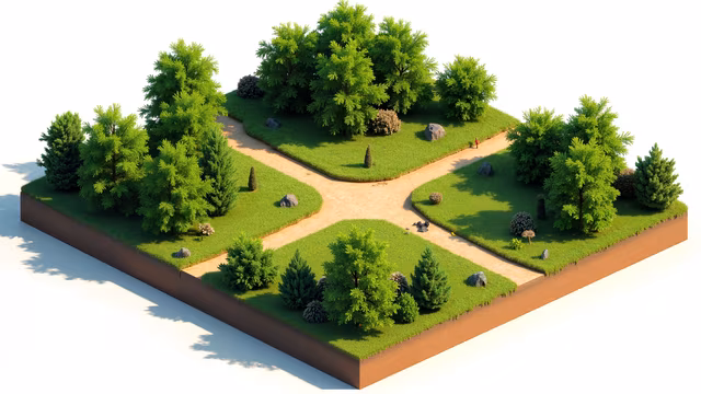 Isometric Garden Illustration