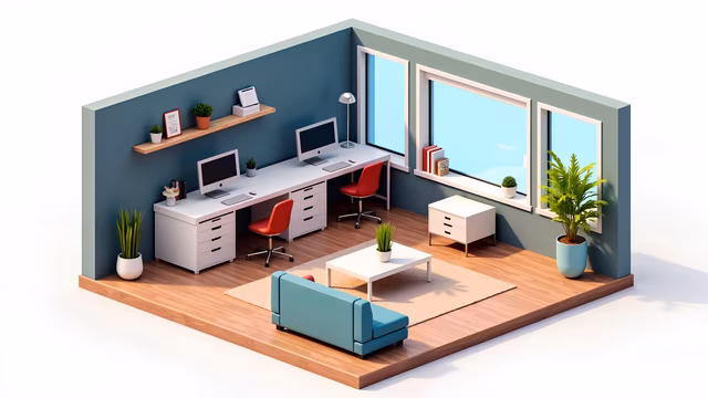 Minimalist Office Illustration
