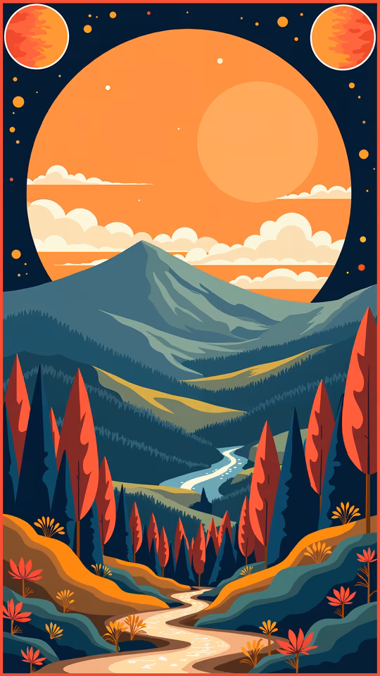 Mountain Landscape Illustration