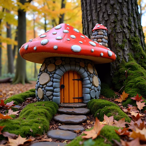 Mushroom Cottage Illustration