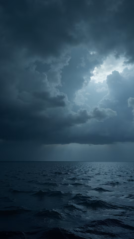 Ocean Under Stormy Sky