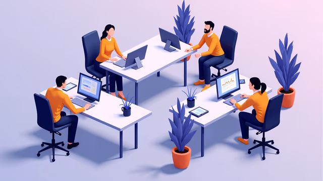 Office Teamwork Illustration