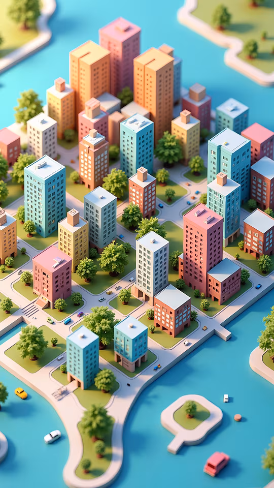 Pastel Cityscape Illustration