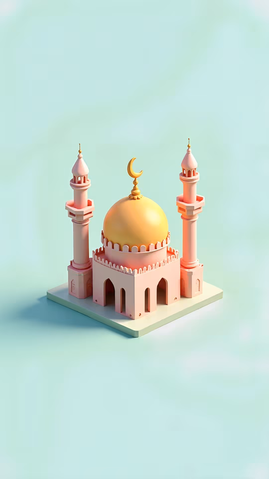 Pastel Mosque Illustration