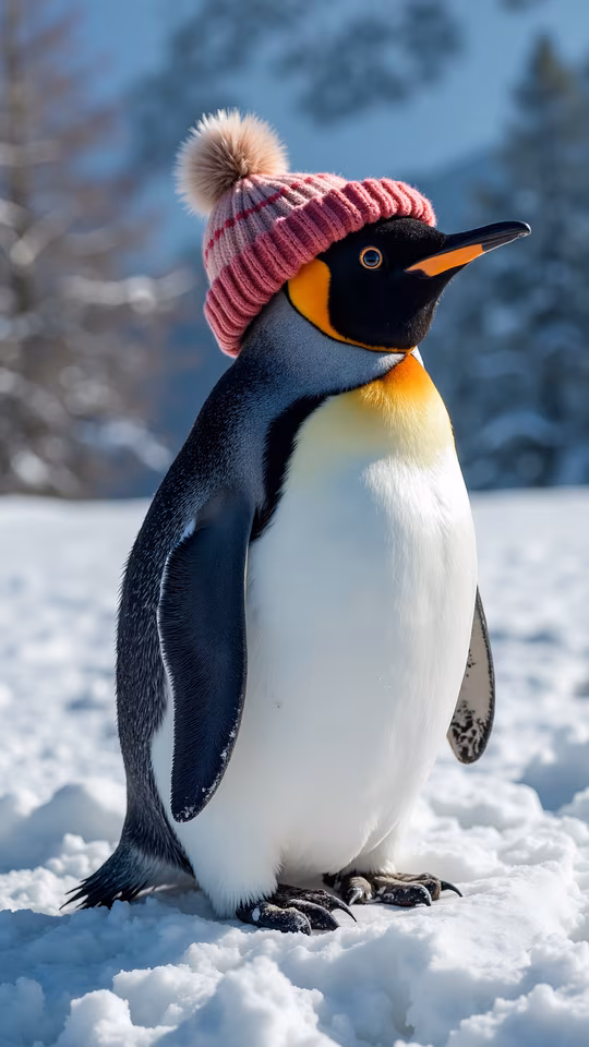 Penguin in Pink Hat