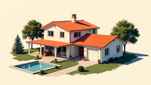Residential Dream Home Illustration