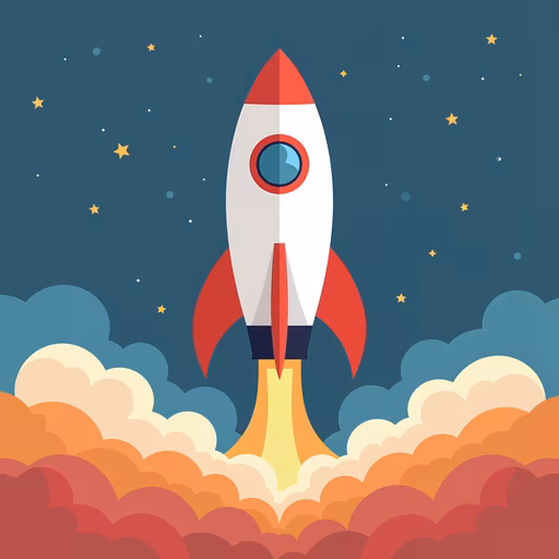 Rocket Launch Illustration