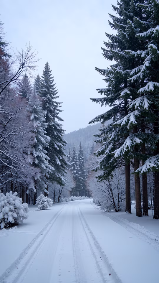 Snowy Forest Path