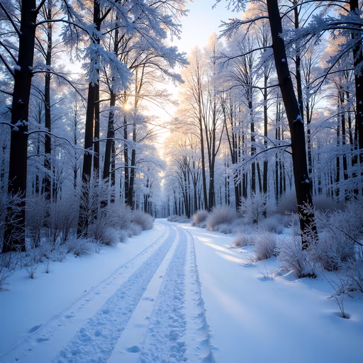 Snowy Forest Path