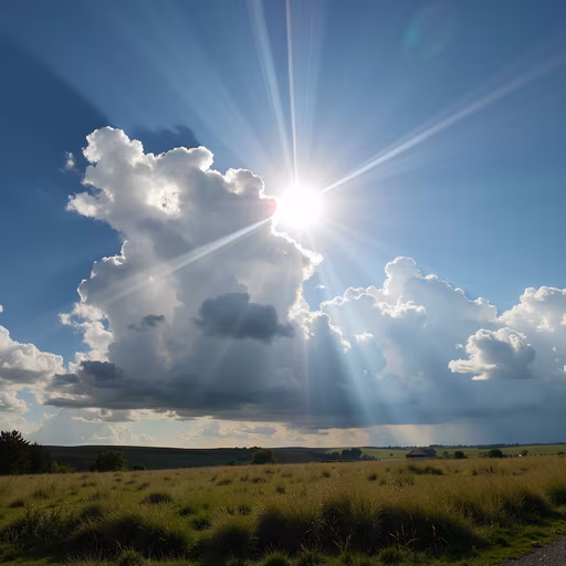 Sunburst Over the Fields